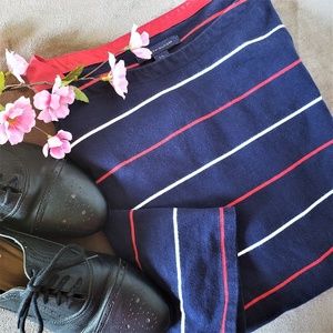 Tommy Hilfiger Navy Striped 3/4 Sleeve Top
